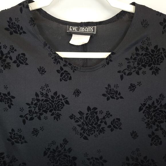 Eve Adams Whimsigoth Floral Velvet Burnout Black Long Dress M / 10 Fairy Grunge - Picture 3 of 15